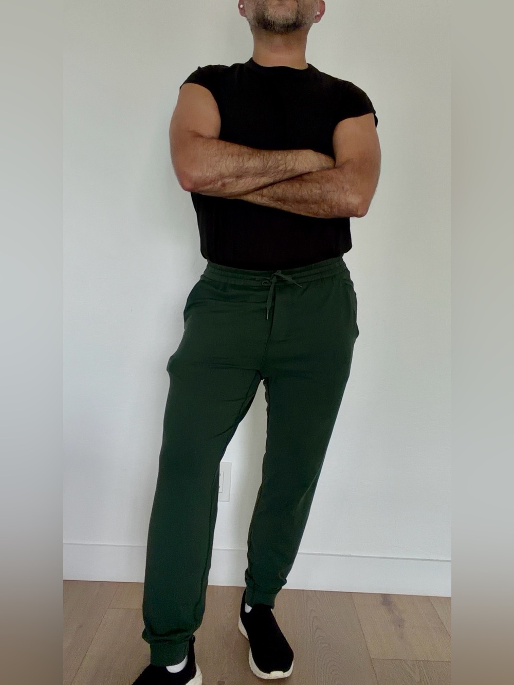 soft jersey jogger in legacy green. (regular length) - Picture 2 of 7